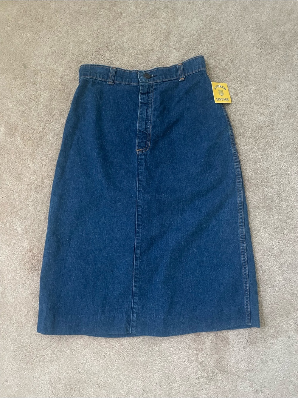 Classic Dark Blue Denim Skirt - Women's